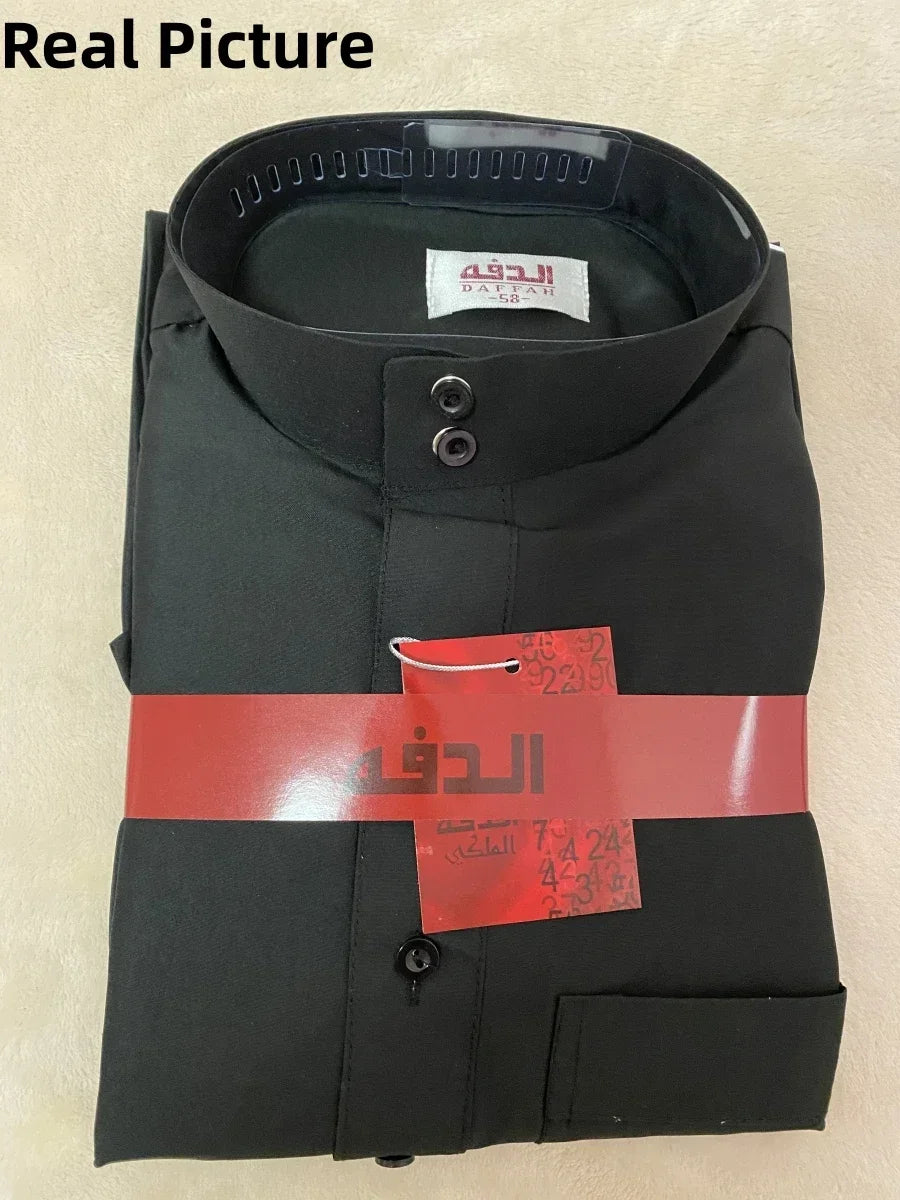 Islamic Clothing Men Solid Long Sleeve Loose Muslim Male Saudi Arabia Pakistan Kurta Muslim Costumes Muslim Dress Kaftan Thobe