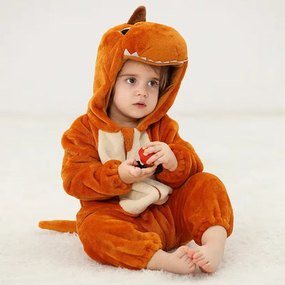 Baby Rompers Winter Kigurumi Lion Costume for Girls Boys Toddler Animal Jumpsuit Infant Clothes Pyjamas Kids Overalls Ropa Bebes