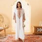 Ramadan EID Embroidered Luxurious Women's Evening Dress Middle East Islamic Clothing V-Neck Fashion Elegant Abayas With Belt