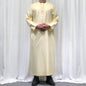Premium Embroidery Men Thobe with Tassel Saudi Style Arabic Robe Islamic Clothing for Men Traditional Omani Kandura Jalabiya
