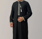 Premium Embroidery Men Thobe with Tassel Saudi Style Arabic Robe Islamic Clothing for Men Traditional Omani Kandura Jalabiya