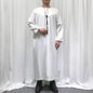 Premium Embroidery Men Thobe with Tassel Saudi Style Arabic Robe Islamic Clothing for Men Traditional Omani Kandura Jalabiya