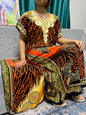 Abayas For Women 2024 New Print Appliques Cotton Traditional Kanga Clothing Loose Femme Robe African Ngeria Dresses With Turban