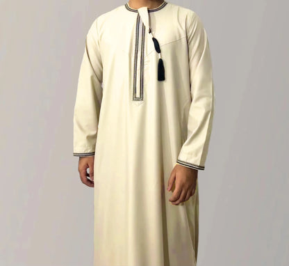 2026 Muslim Fashion Abaya for Men Long Sleeve O-neck Pullover Dress Robe Men Jubba Thobe Pakistan Kaftan Arabic Islamic Clothing