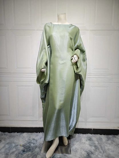 2024 Muslim Dress Women Summer Fashion Muslim Long Sleeve Satin Plus Size Long Abaya Kaftan Abaya Dubai Abaya Muslim Clothes