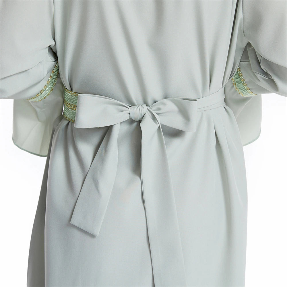Muslim Kids Girls Maxi Dress Ramadan Eid Djellaba Dubai Abaya Turkey Kaftan Islamic Clothing Arabic Robe Children Prayer Gown