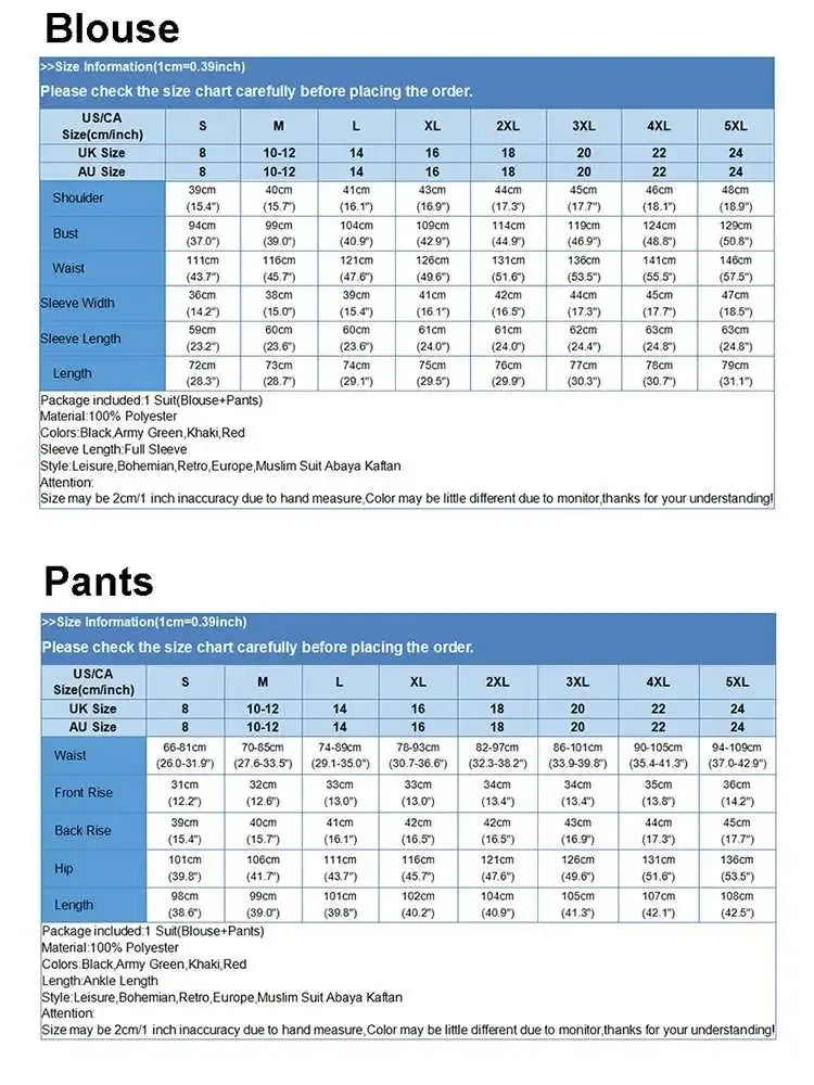 Women Muslim 2 Piece Set Blouse Double Top Wide Leg Pants Suit Morocco Ramadan Casual Ensemble Dubai Arab Trousers Outfits