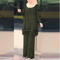 Muslim Women 2 Piece Set Blouse Wide Leg Pants Suit Print Top Trousers Ensemble Ramadan Morocco Dubai Islam Eid Outfits 2026