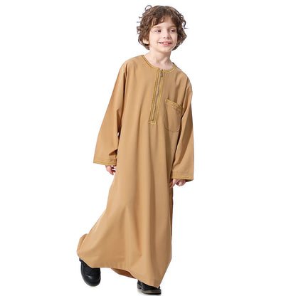 Child Dubai 2024 Luxury Kids Boys Men's Muslim Clothing Caftan Robes Islamic Ramadan Clothes Arab Man Abaya Pakistan Turkish
