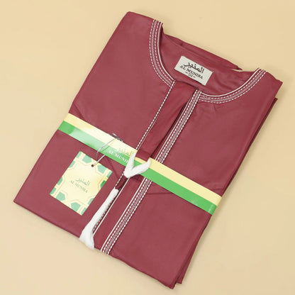 Muslim Men Long Sleeve Pullover Dress Abaya Daffah Jubba Thobe Pakistan Saudi Arab Kaftan Islam Clothing Prayer Robe Afghan