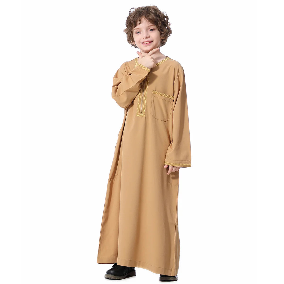 Child Dubai 2024 Luxury Kids Boys Men's Muslim Clothing Caftan Robes Islamic Ramadan Clothes Arab Man Abaya Pakistan Turkish
