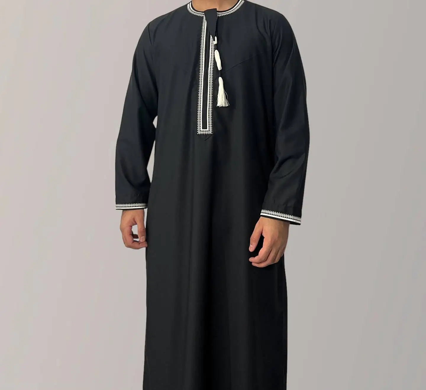 2026 Muslim Fashion Abaya for Men Long Sleeve O-neck Pullover Dress Robe Men Jubba Thobe Pakistan Kaftan Arabic Islamic Clothing