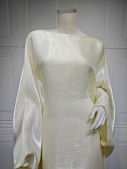 2024 Muslim Dress Women Summer Fashion Muslim Long Sleeve Satin Plus Size Long Abaya Kaftan Abaya Dubai Abaya Muslim Clothes