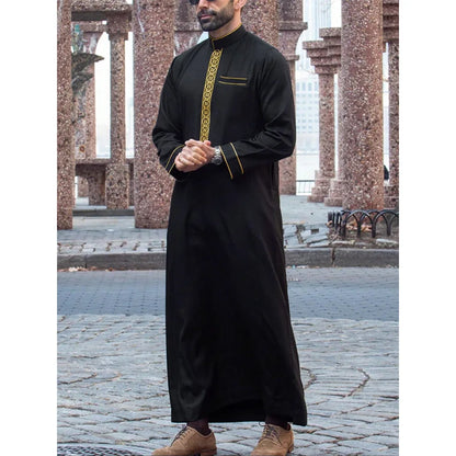 Middle Eastern Arab ethnic robe, Muslim traditional men's robe, casual festival worship, Islamic men's clothing