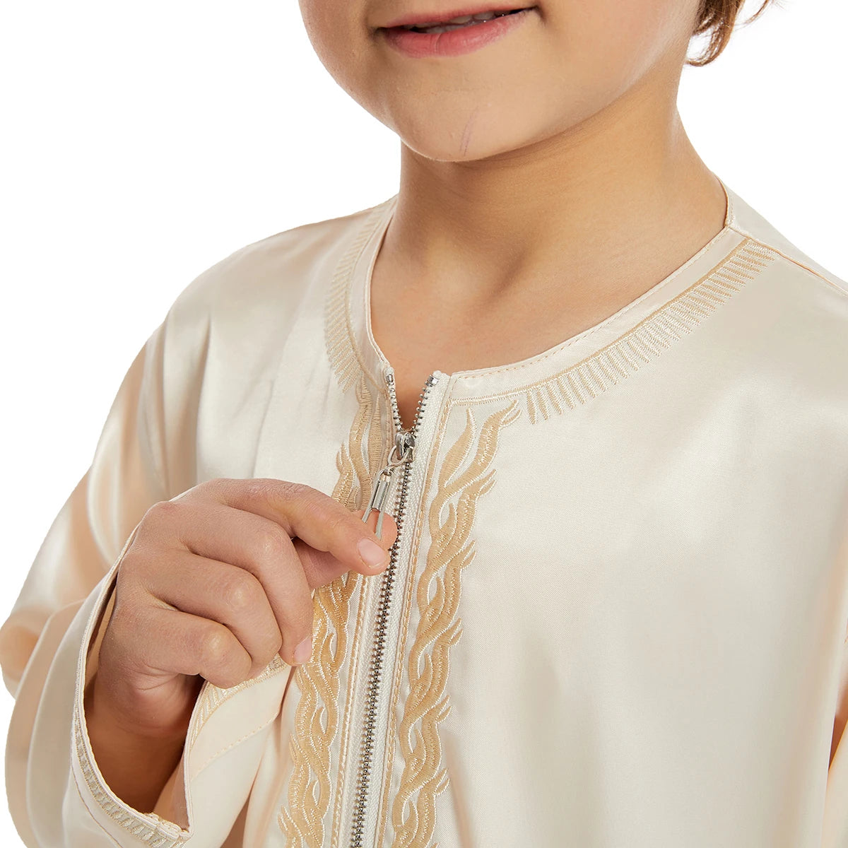 Muslim Children Abaya Ramadan Jubba Prayer Thobe Boys Long Dress Kids Caftan Islamic Robe O-Neck Gown for Kaftan Dubai Arab Robe