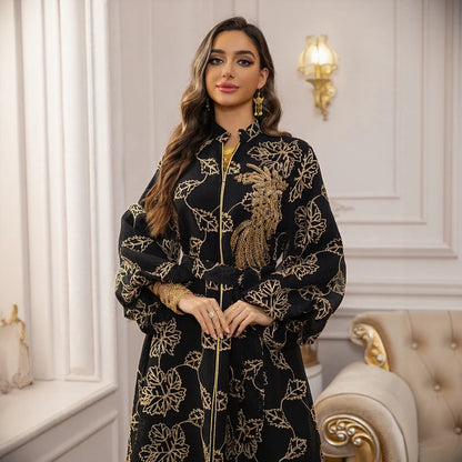 Muslim Women Hijab Dress Set Ramadan Jilbab Prayer Garment Abaya Long Khimar Arab Gown Abayas Sets Islamic Clothes Robe
