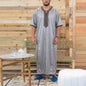 Muslim Men's Formal Thobes Long-sleeved Solid Color Loose Traditional Islamic Men's Clothing Kaftan Festival Arabic Ethnic Robe