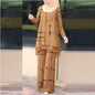 Muslim Women 2 Piece Set Blouse Wide Leg Pants Suit Print Top Trousers Ensemble Ramadan Morocco Dubai Islam Eid Outfits 2026
