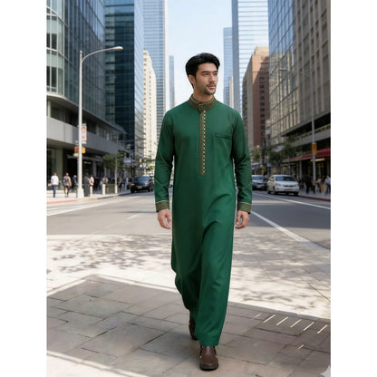 Middle Eastern Arab ethnic robe, Muslim traditional men's robe, casual festival worship, Islamic men's clothing