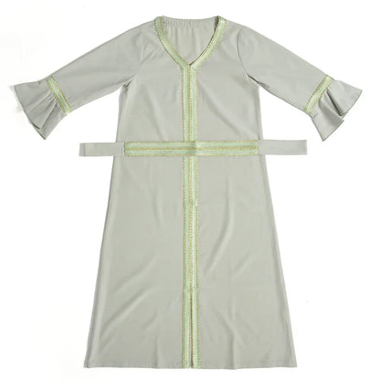 Muslim Kids Girls Maxi Dress Ramadan Eid Djellaba Dubai Abaya Turkey Kaftan Islamic Clothing Arabic Robe Children Prayer Gown