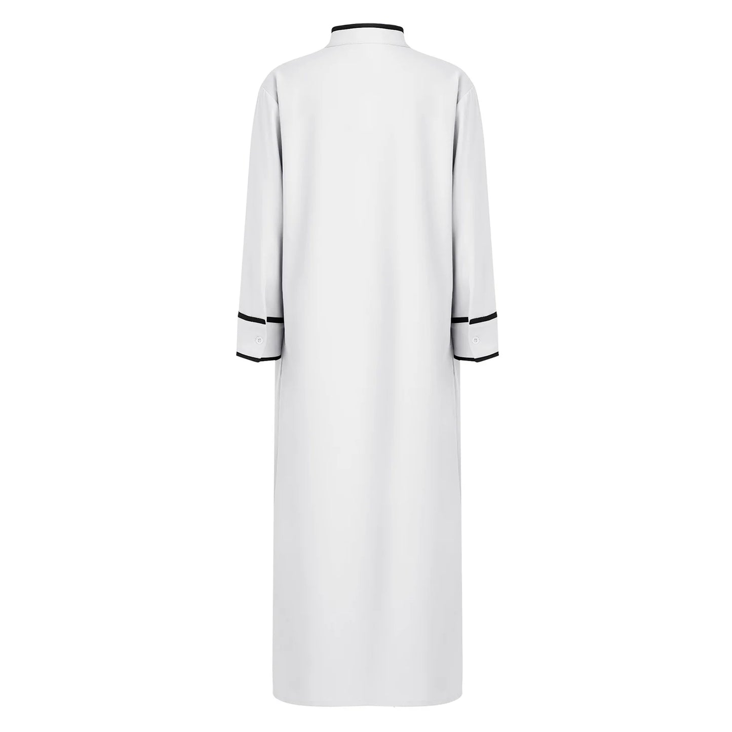 Kids Boys Muslim Thobe Arabic Middle East Loose Kaftan Long Sleeve Stand Collar Pocket Maxi Robe Casual Muslim Child Clothes