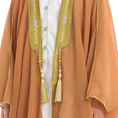 Kids Middle East Arab Robe with Tassel Boys Dubai Style Outfit Southeast Asian Long Shirt Islamic Traditional Ethnic Costume