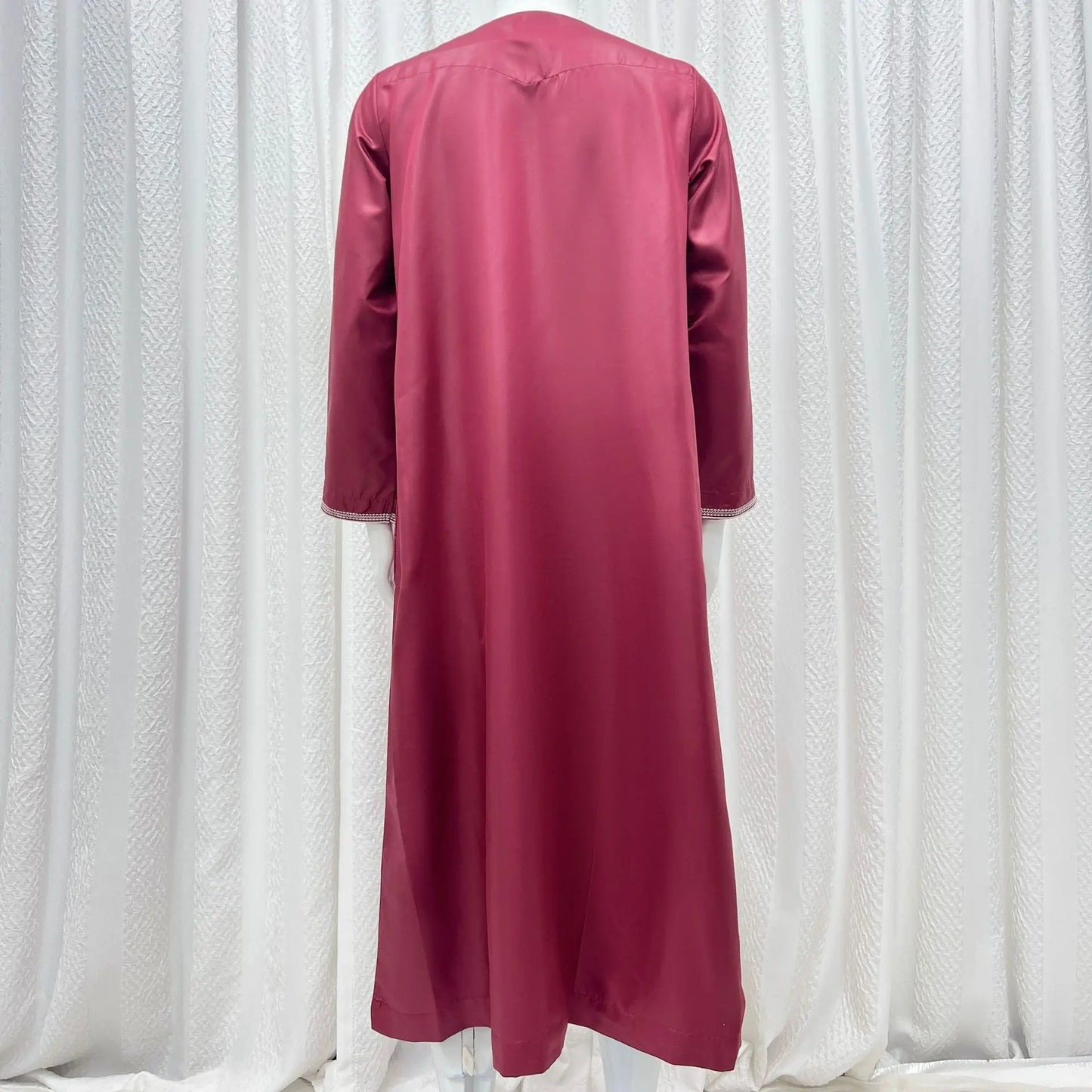 Muslim Men Long Sleeve Pullover Dress Abaya Daffah Jubba Thobe Pakistan Saudi Arab Kaftan Islam Clothing Prayer Robe Afghan