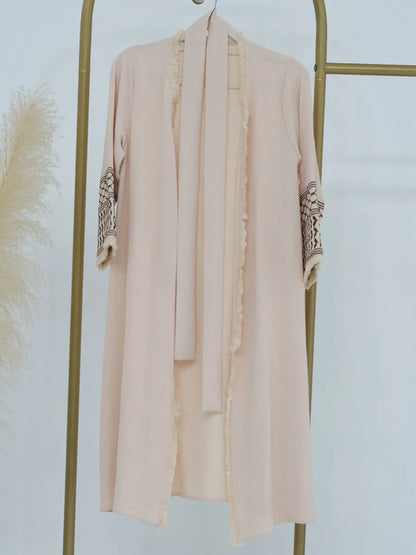 Muslim Kids girls Luxury Dubai Abaya Kimono Cardigan Embroidery tassels Long Dress Ramadan Robe Kaftan Femme Islam Clothing