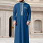 Muslim Men's Formal Thobes Long-sleeved Solid Color Loose Traditional Islamic Men's Clothing Kaftan Festival Arabic Ethnic Robe