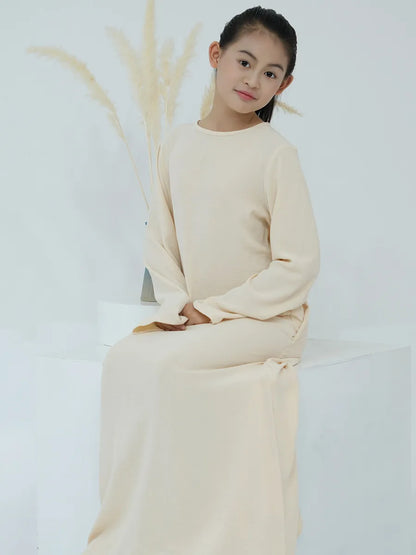 Muslim Kids girls Luxury Dubai Abaya Kimono Cardigan Embroidery tassels Long Dress Ramadan Robe Kaftan Femme Islam Clothing
