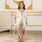 Muslim Kids Girls Festive Embroidery White Dress For Children Communion Ramadan Skirt Eid Prayer Garment Abaya Robe Kaftan Gown