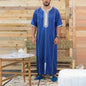 Muslim Men's Formal Thobes Long-sleeved Solid Color Loose Traditional Islamic Men's Clothing Kaftan Festival Arabic Ethnic Robe