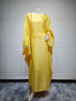 2024 Muslim Dress Women Summer Fashion Muslim Long Sleeve Satin Plus Size Long Abaya Kaftan Abaya Dubai Abaya Muslim Clothes