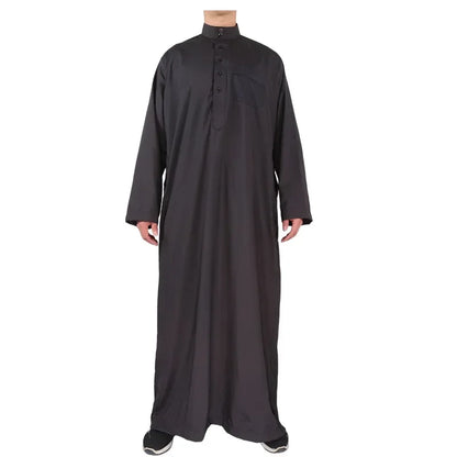 Islamic Clothing Men Solid Long Sleeve Loose Muslim Male Saudi Arabia Pakistan Kurta Muslim Costumes Muslim Dress Kaftan Thobe
