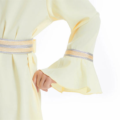 Muslim Kids Girls Maxi Dress Ramadan Eid Djellaba Dubai Abaya Turkey Kaftan Islamic Clothing Arabic Robe Children Prayer Gown