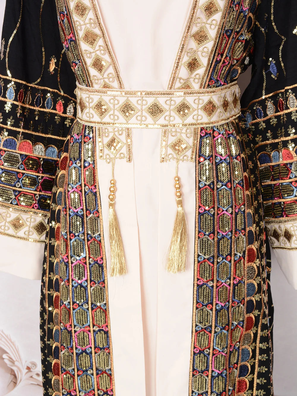 Muslim Two Piece Sets Women Clothing Prom Dresses Fashion Colorful Embroidery Abaya Turkish Kaftan Robe Women Prayer Dress Sets