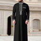 Muslim Men's Formal Thobes Long-sleeved Solid Color Loose Traditional Islamic Men's Clothing Kaftan Festival Arabic Ethnic Robe