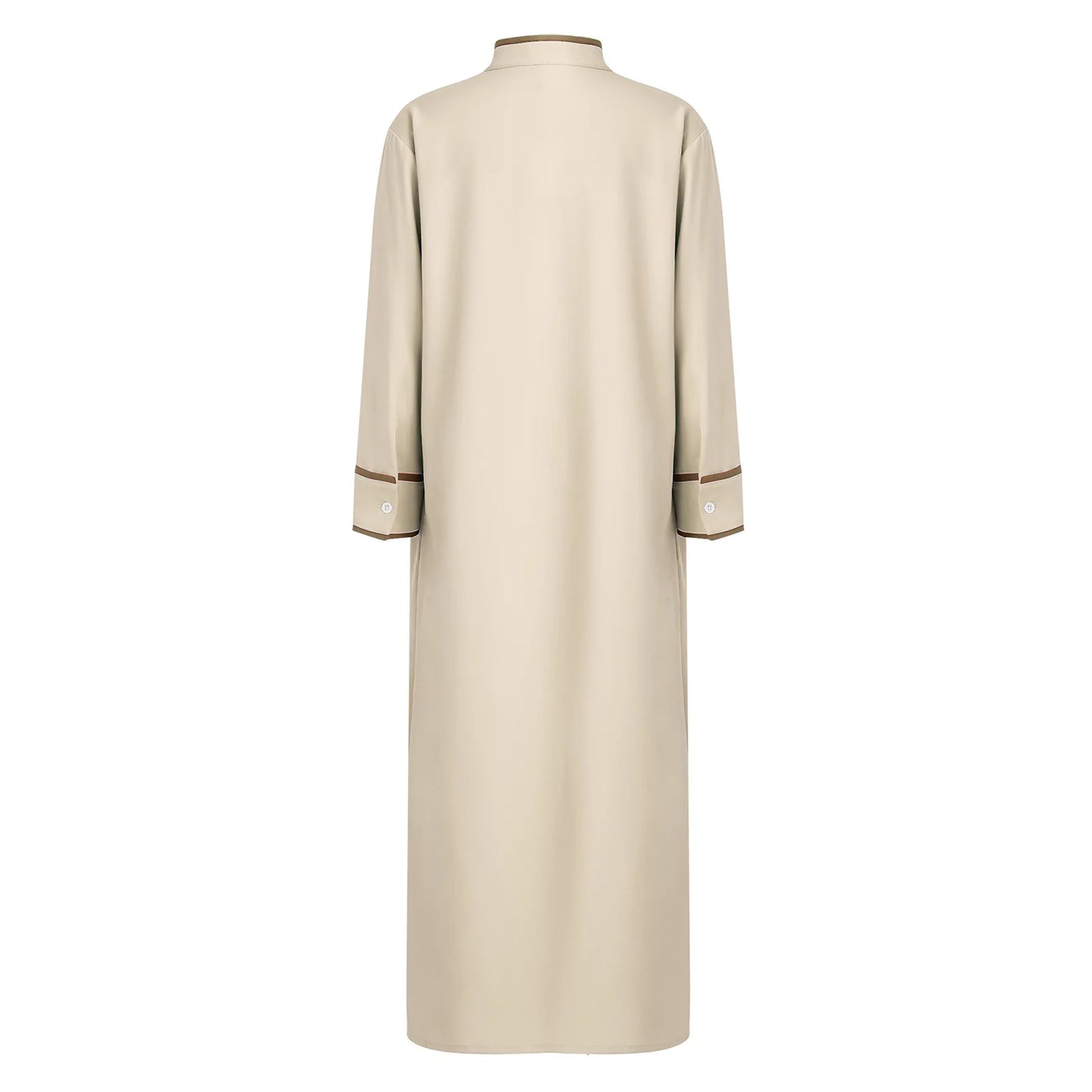 Kids Boys Muslim Thobe Arabic Middle East Loose Kaftan Long Sleeve Stand Collar Pocket Maxi Robe Casual Muslim Child Clothes