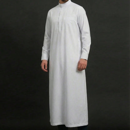 Muslim Men's Formal Thobes Long-sleeved Solid Color Loose Traditional Islamic Men's Clothing Kaftan Festival Arabic Ethnic Robe