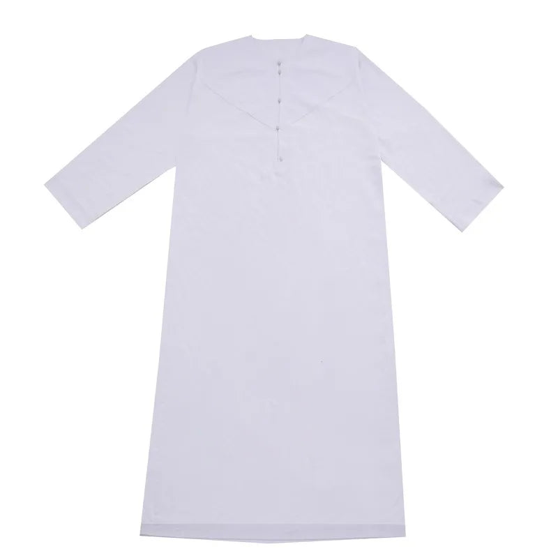 Muslim Men's Pakistani Islamic Style Dress Saudi Arabian Style Long Sleeved Button Up Robe Suitable for Prayer and Daily Wear