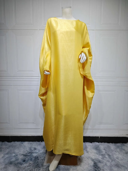 2024 Muslim Dress Women Summer Fashion Muslim Long Sleeve Satin Plus Size Long Abaya Kaftan Abaya Dubai Abaya Muslim Clothes