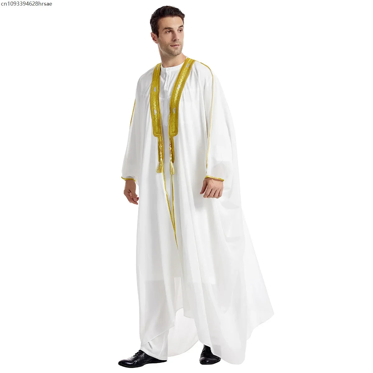 Islamic Clothing Men Robe Arabic Costumes Kaftan Muslim Man Moroccan Casual Long Dress Striped Middle East National Costume