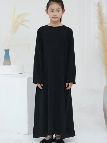 Muslim Kids girls Luxury Dubai Abaya Kimono Cardigan Embroidery tassels Long Dress Ramadan Robe Kaftan Femme Islam Clothing