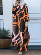 Women Muslim Matching Sets Retro Floral Print Long-style Shirt & Wide Leg Pants Sets Fashion Muslim Female Suit Dubai Tracksuits