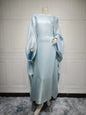 2024 Muslim Dress Women Summer Fashion Muslim Long Sleeve Satin Plus Size Long Abaya Kaftan Abaya Dubai Abaya Muslim Clothes