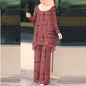 Muslim Women 2 Piece Set Blouse Wide Leg Pants Suit Print Top Trousers Ensemble Ramadan Morocco Dubai Islam Eid Outfits 2026
