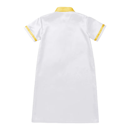 Muslim Baby Boys Robe Ramadan Eid Abaya Stand Collar Short Sleeve Satin Dress Gown with Pocket Arabic Islamic Dubai Kaftan Thobe