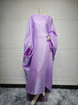 2024 Muslim Dress Women Summer Fashion Muslim Long Sleeve Satin Plus Size Long Abaya Kaftan Abaya Dubai Abaya Muslim Clothes