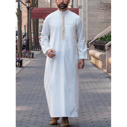 Middle Eastern Arab ethnic robe, Muslim traditional men's robe, casual festival worship, Islamic men's clothing