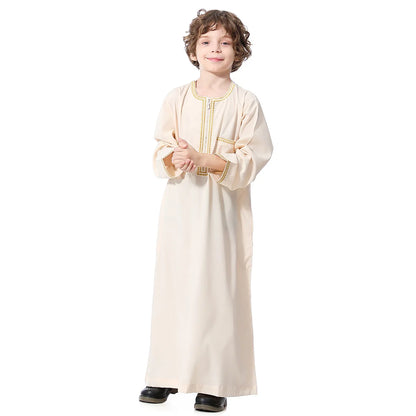 Child Dubai 2024 Luxury Kids Boys Men's Muslim Clothing Caftan Robes Islamic Ramadan Clothes Arab Man Abaya Pakistan Turkish